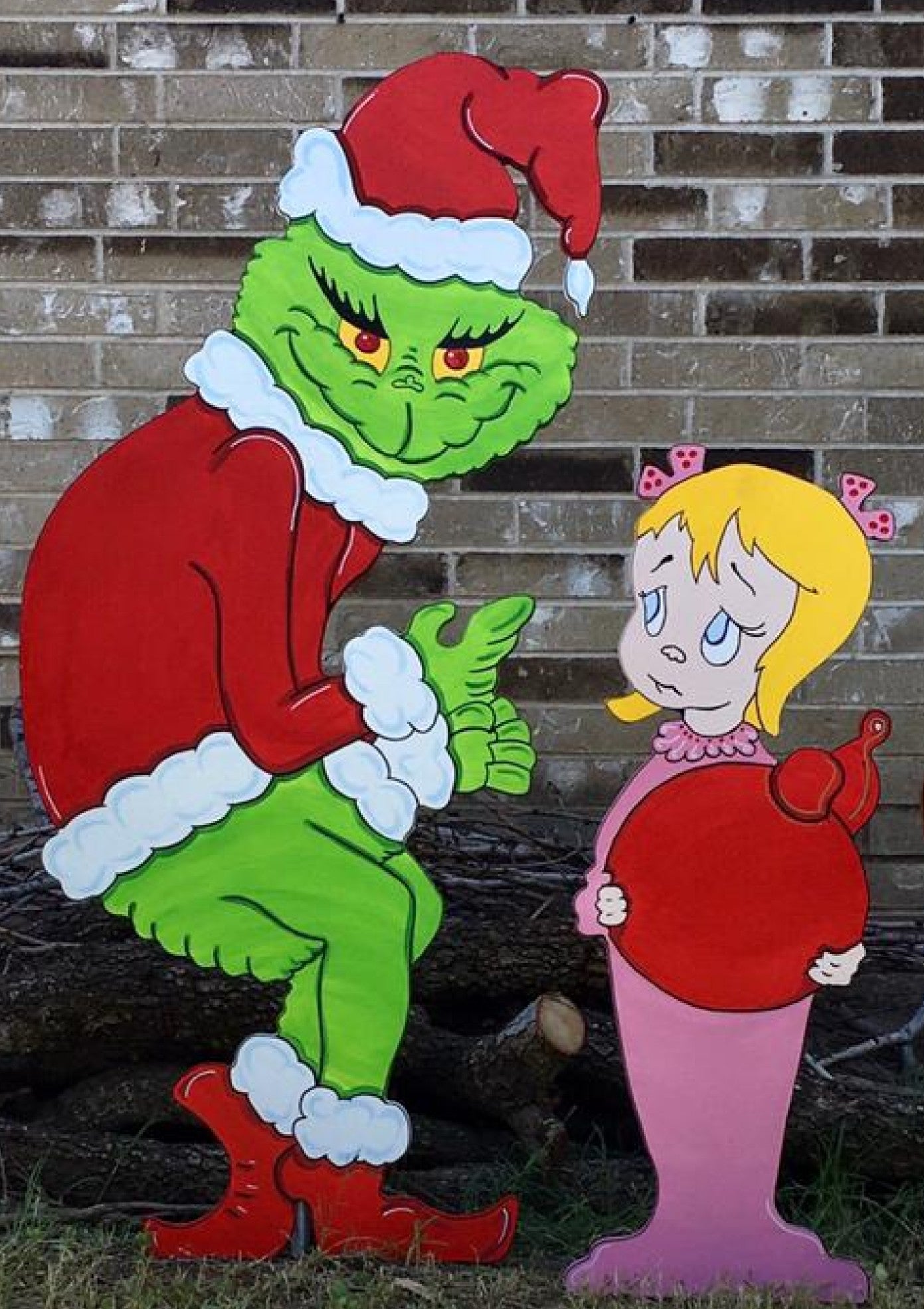 Stealing the Christmas Lights Cindy Lou Who WOOD Yard Art Decorations