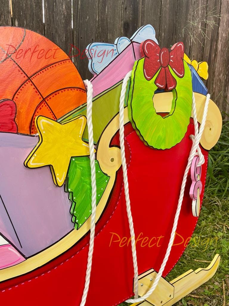 Village Sleigh WOOD Yard Art Decoration