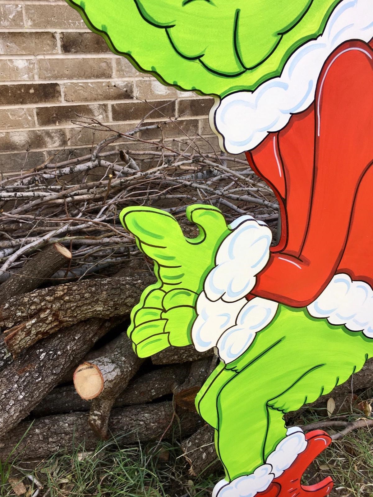 Stealing the Christmas Lights Max the Red Nose Reindeer WOOD Yard Art Decorations