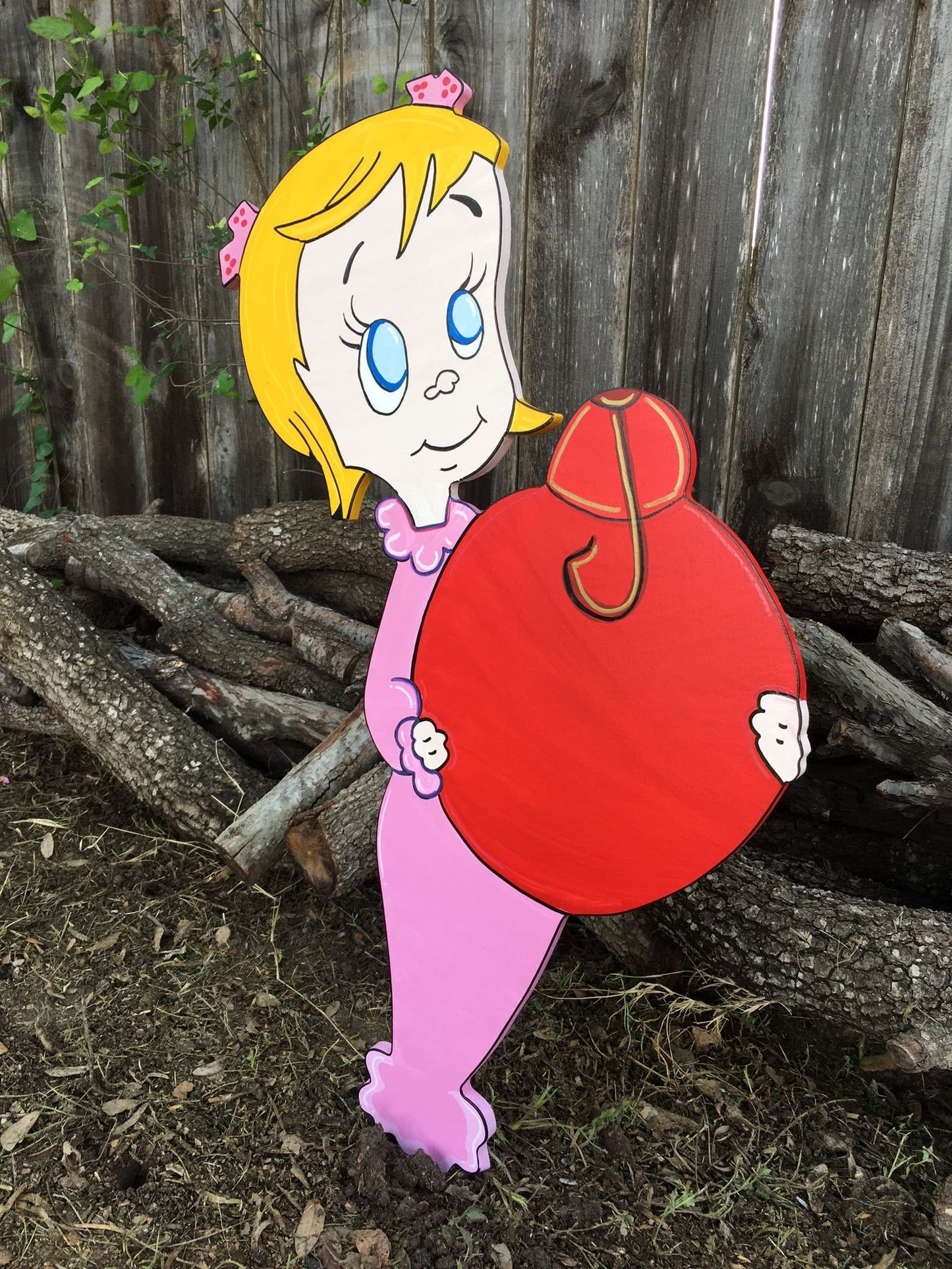 Stealing the Christmas Lights Directional Pole Sign Max the Reindeer Cindy Lou Who WOOD Yard Art Decorations