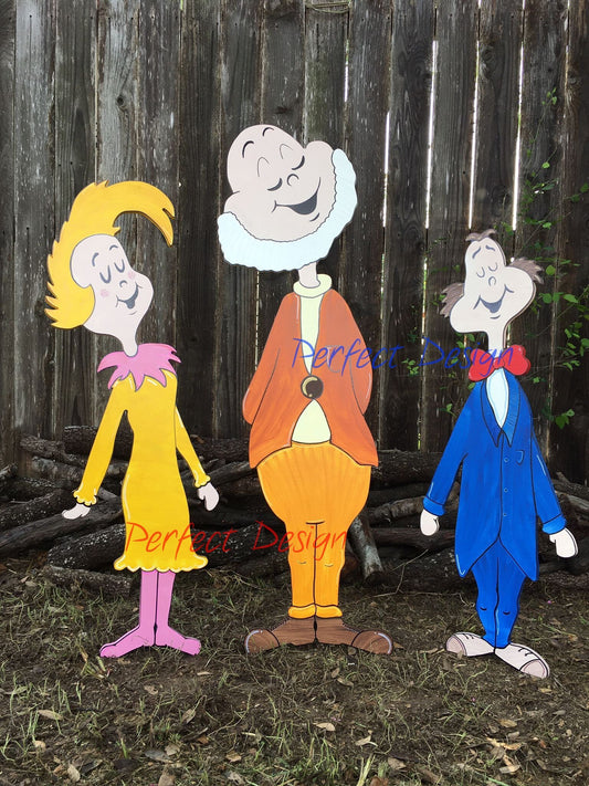 Whoville Characters Yard Art Decoration Bundle of 3