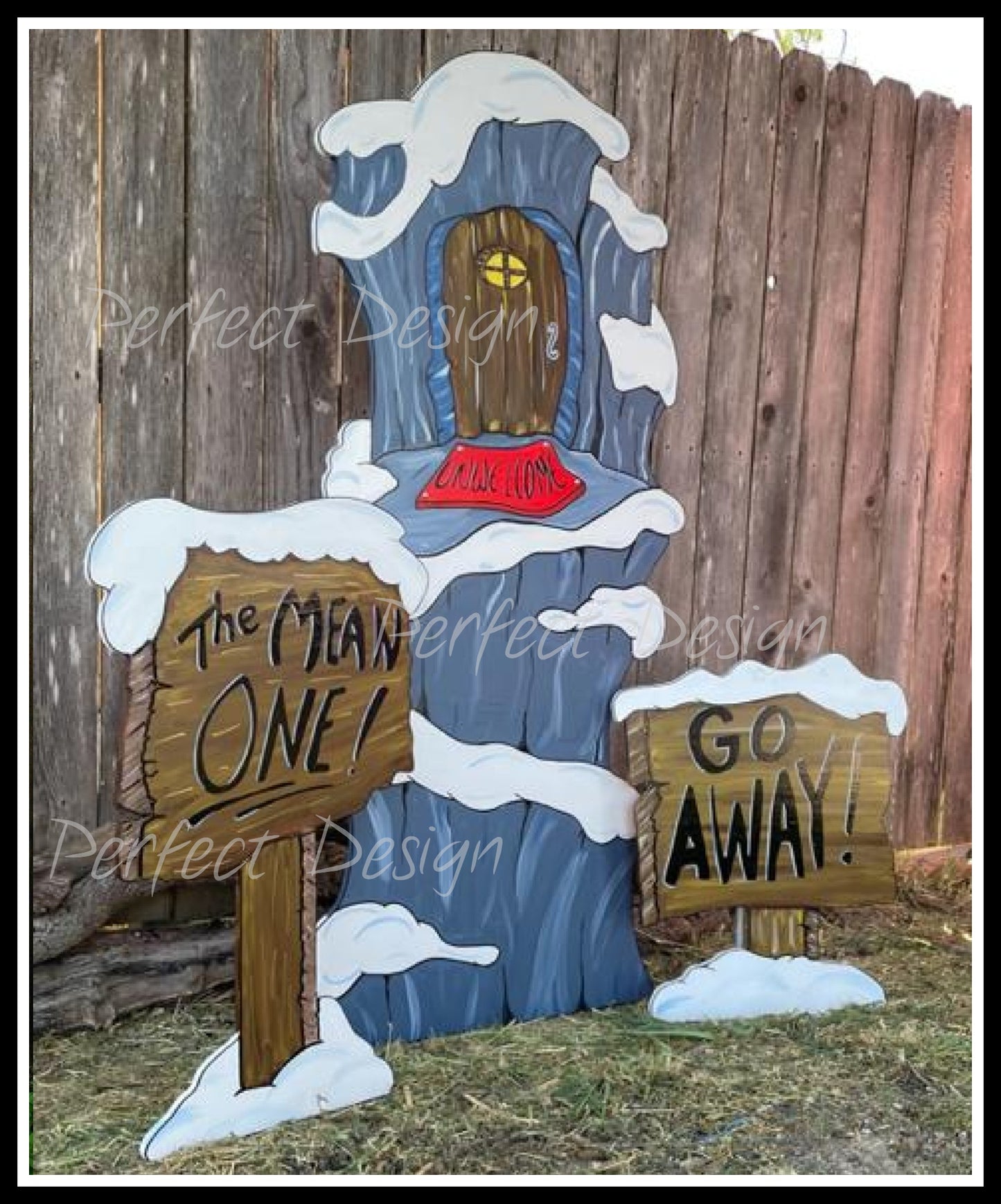 Grinch's Lair Wooden Yard Art Decorations 3 Piece Bundle