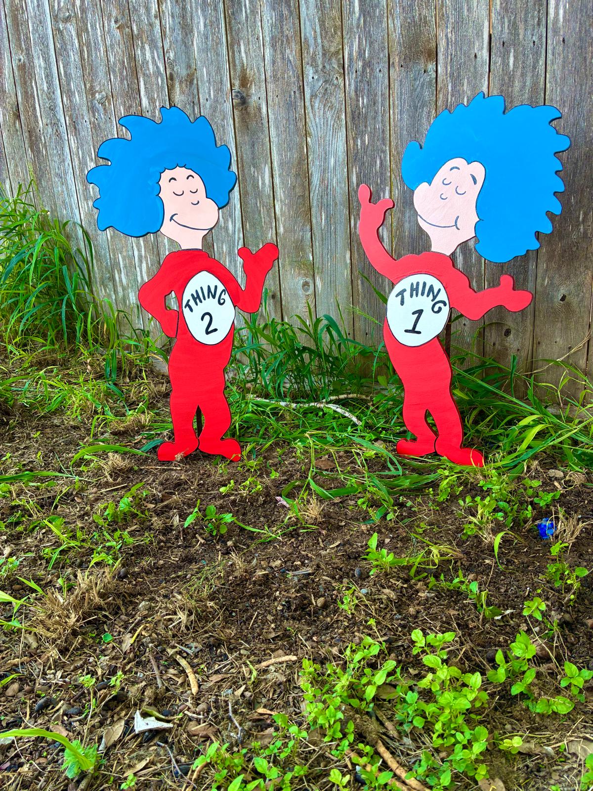 NEW CHRISTMAS Welcome Sign with Blue-Haired Characters WOOD Lawn Yard Art Decoration Decor Cute