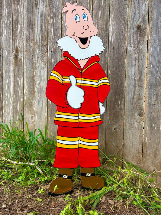 NEW CHRISTMAS Firefighter Hero Who Character WOOD Lawn Yard Art Decoration Decor Cute