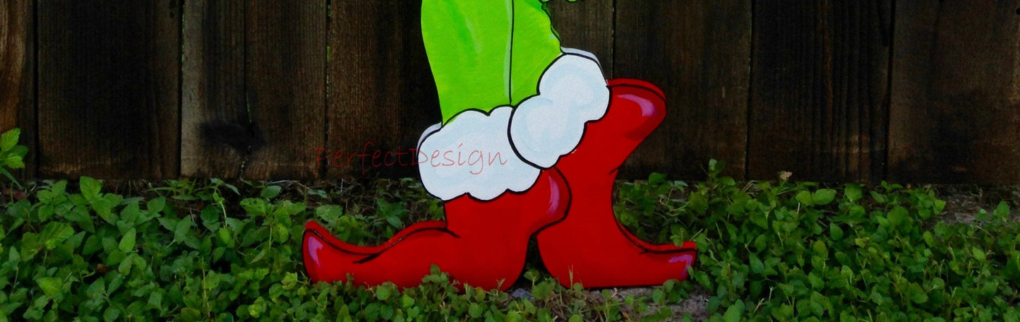 Grinch Stealing the CHRISTMAS Lights Lawn Yard Art Decoration Decor CUTE Left