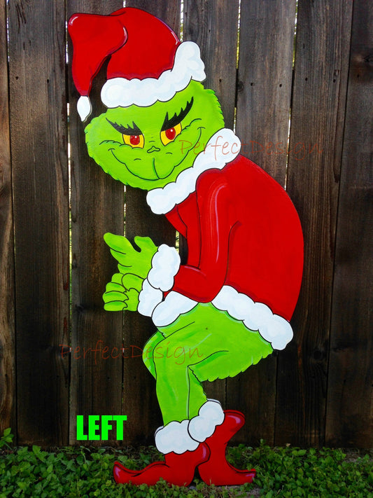 Grinch Stealing the CHRISTMAS Lights Lawn Yard Art Decoration Decor CUTE Left